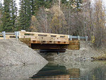 One of the new bridges on Chena Slough in place